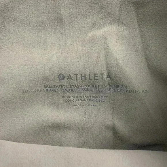 ATHLETA Salutation Stash Pocket II 7/8 Tight Womens Size Small Gray Athletic - Picture 6 of 9